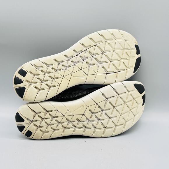 Nike Shoes Womens 7 Black Gray Free RN Flyknit Low Top Running Athletic Sneakers - Picture 10 of 11